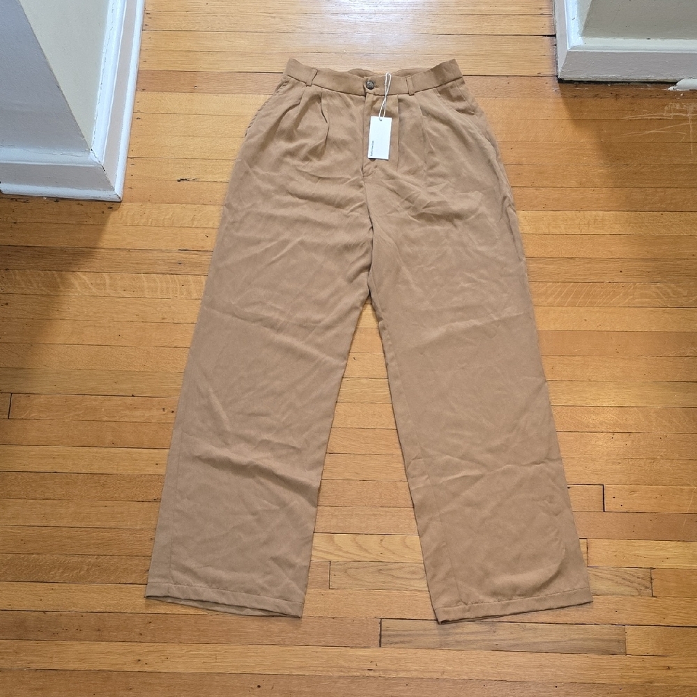 NWT, Reformation, Mason Trousers Pant, Camel, Women’s 8